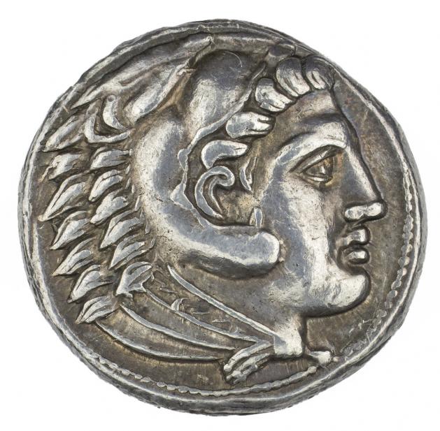 Greek, Drachm of Alexander III, the Great, as Herakles, recto