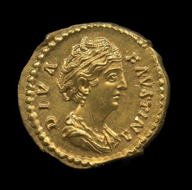 Antoninus Pius (minted under), Aureus of Faustina the Elder, obv.