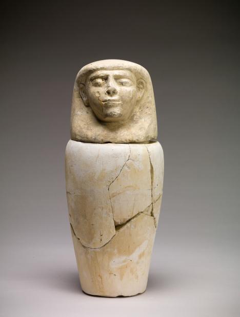 Unknown (Egyptian), Canopic jar with human head, 1293-1070 BCE (New Kingdom, Dynasties 19-20)