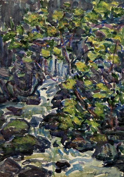 Maurice Prendergast (American, 1858-1924), The Waterfall, 1920-23