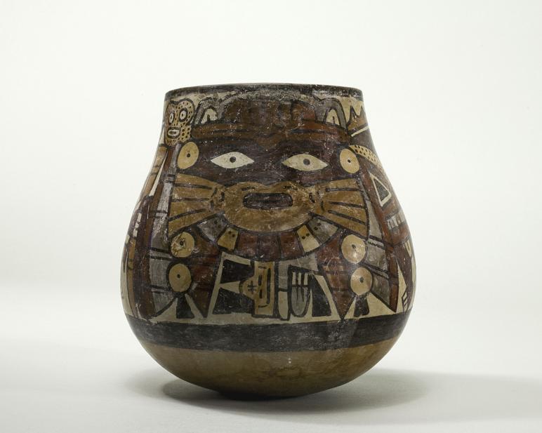 Maker Unknown (Peruvian; Nasca), Vessel with anthropomorphic being, 325-440 CE