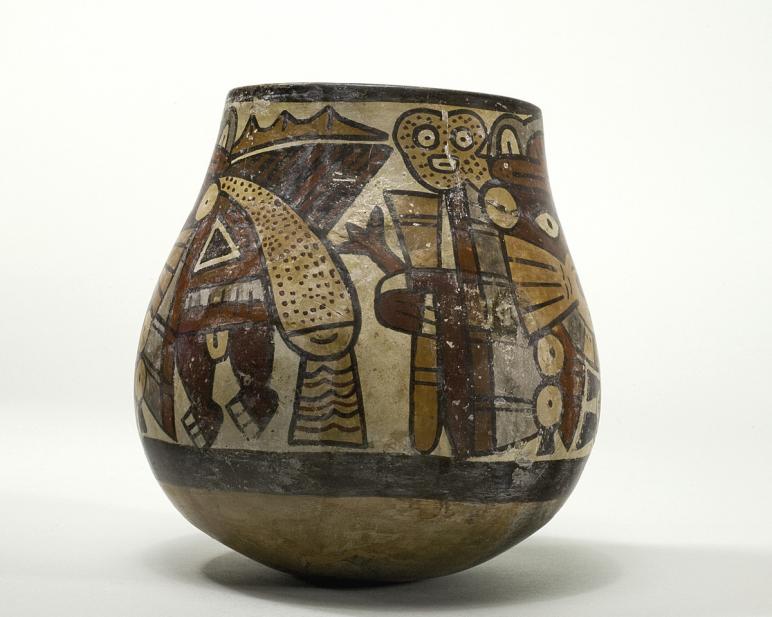 Maker Unknown (Peruvian; Nasca), Vessel with anthropomorphic being, 325-440 CE