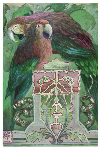 Ellen Lanyon (American, 1926-2013), Macaws, from the series Beyond the Borders, 1999-2007