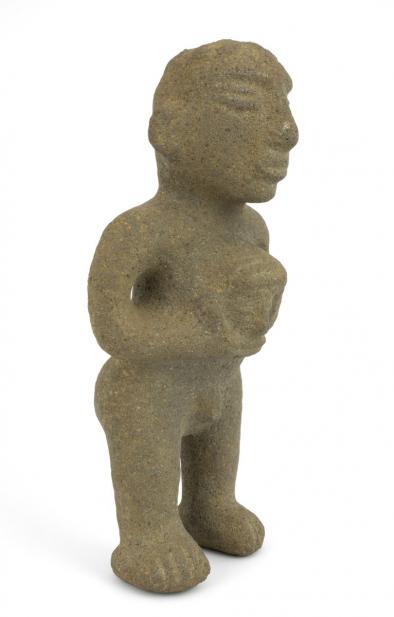 Maker unknown, Figure holding trophy head, 1100-1500