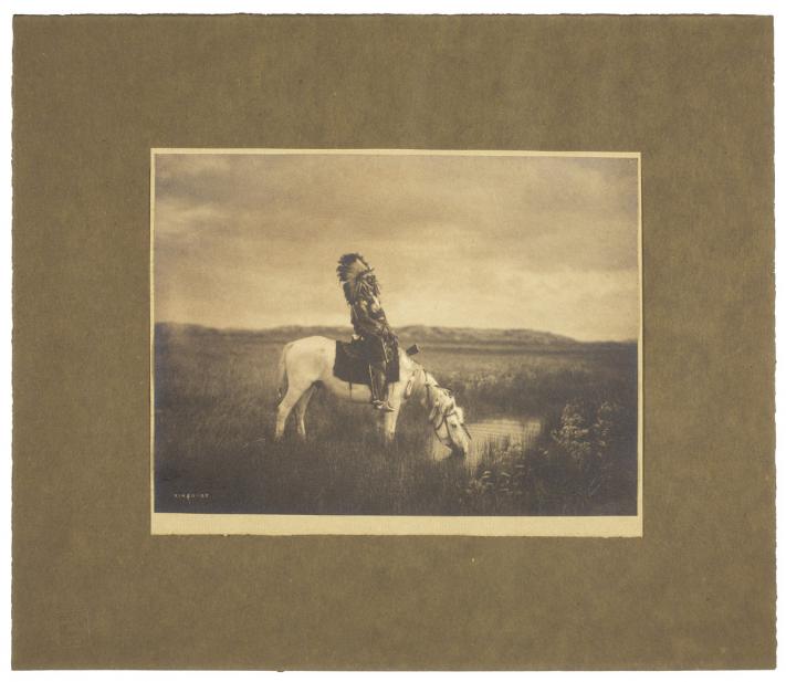 Edward Sheriff Curtis (American, 1868-1952), Sioux sub chief Red Hawk - Oasis in the Badlands, South Dakota, 1904