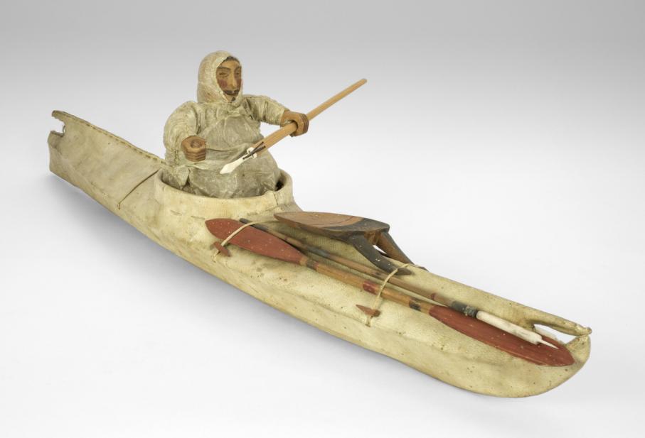 Maker unknown (Yupik), kayak model, 19th century