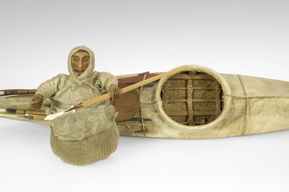 Maker unknown (Yupik), kayak model, 19th century