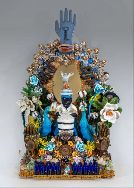 vanessa german (American, b. 1976), SKINNER AND THE WASHERWOMAN IN THE GARDEN OF EDEN, 2022