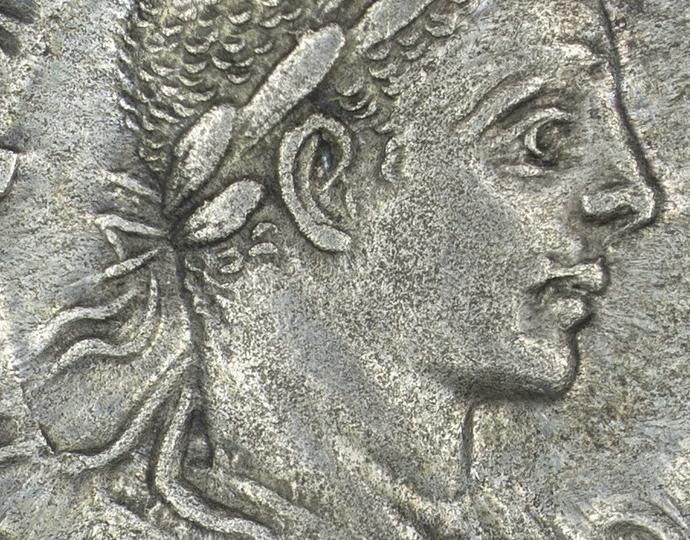 Roman, Denarius of Alexander Severus, obv.