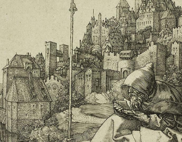 Dürer, Albrecht, Saint Anthony Before a City