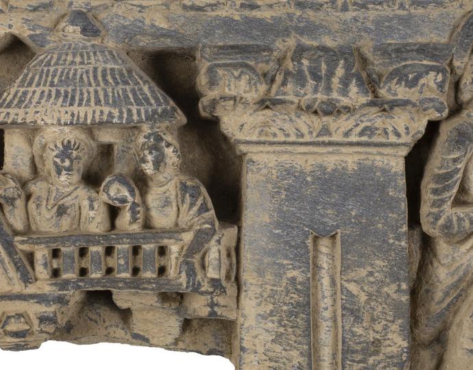 Unknown (Gandharan), [Figures with architecture], ca. 1st century BCE - 7th century CE