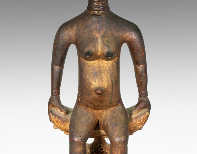 Osei Bonsu (Ashanti, 1900-1977), Queen mother figure, possibly from a Sika-rebewu-epere group, late 1920s