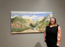  Photo of Hilary Vergera ’24 in front of Sierra Ravine by Kay WalkingStick