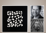 Christopher Benfey and David Sanford next to an Anni Albers print
