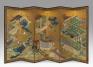 Kano, Masamitsu, Six-fold screen with scenes from Tale of Genji