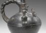 Lambayeque, Stirrup-spouted blackware vessel with Lambayeque Lord