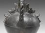 Lambayeque, Stirrup-spouted blackware vessel with Lambayeque Lord
