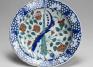 Turkish, Dish with saz leaf and cypress tree