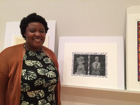 Chrislyn Laurore '16 presented on a work by Faith Ringgold entitled And Women?