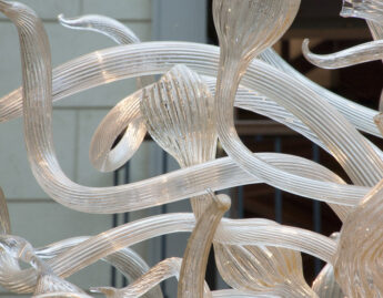 Dale Chihuly (American, b. 1941), Clear and Gold Tower (detail)
