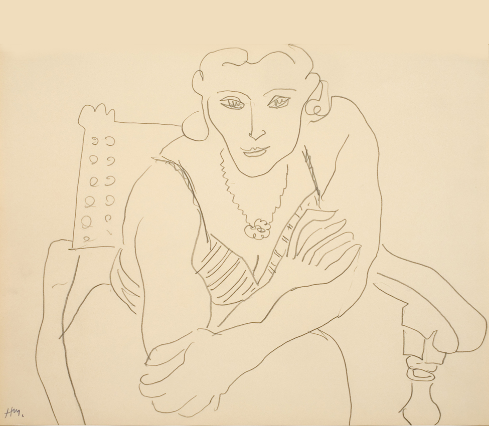 Henri Matisse (French, 1869-1954), Femme en fauteuil (Woman in chair), 1935, pencil on paper, collection of The Pierre and Tana Matisse Foundation, 346.203120