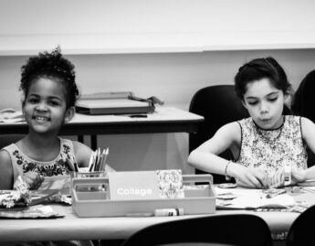 Children making collages
