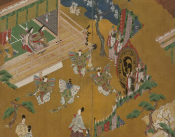 Kano, Masamitsu, also known as Eishunsai (Japanese, d. 1765), Six-fold screen with scenes from Tale of Genji (detail), mid 18th century