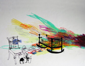 Samuel Lopes, "Untitled," 2009, Color Pencil and Screenprint