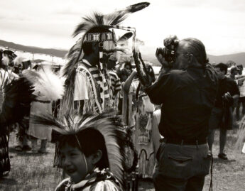Zig Jackson (Mandan, Hidatsa, Arikara, American, b. 1957), Indian Photographing Tourist Photographing Indian, #1 of 4, Taos, New Mexico (detail), 1992 negative, 2018 print