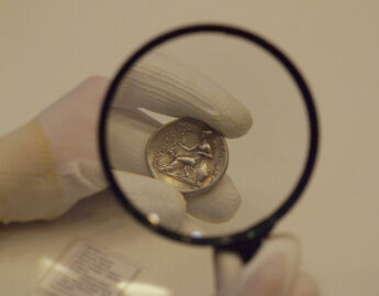 Magnified coin