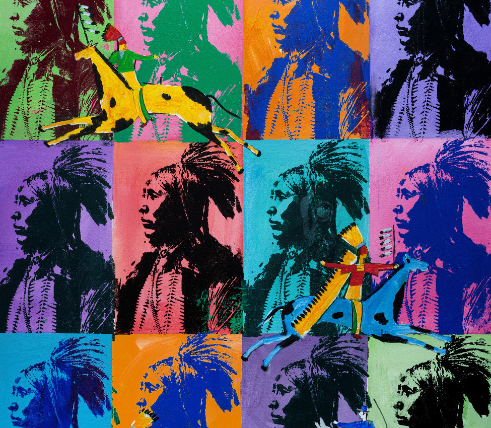 Stan Natchez (Fernandeño Tataviam Band of Mission Indians, b. 1954), Homage to Warhol (detail), 2012