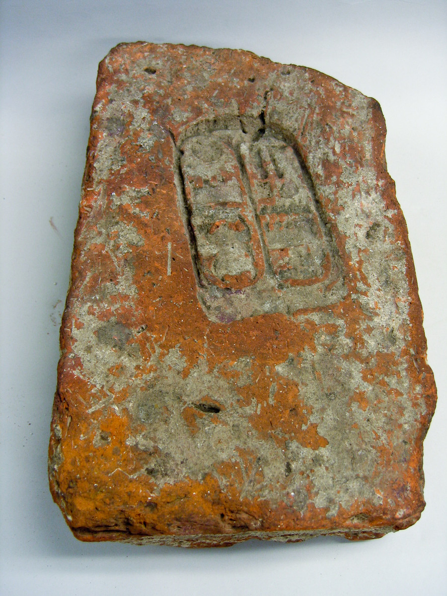 Egyptian, Burned Brick with Two Cartouches