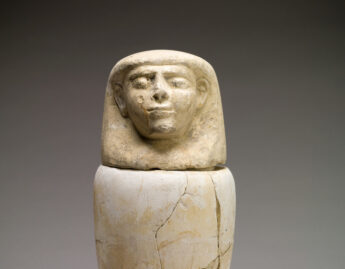 Unknown (Egyptian), Canopic jar with human head (detail), 1293-1070 BCE (New Kingdom, Dynasties 19-20)