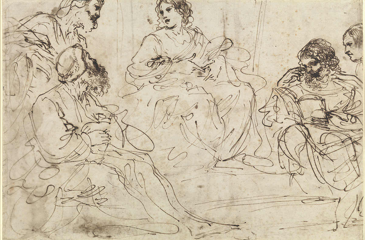 Guercino, Christ Among the Doctors, Christ Teaching in the Temple, ca. 1620-1630