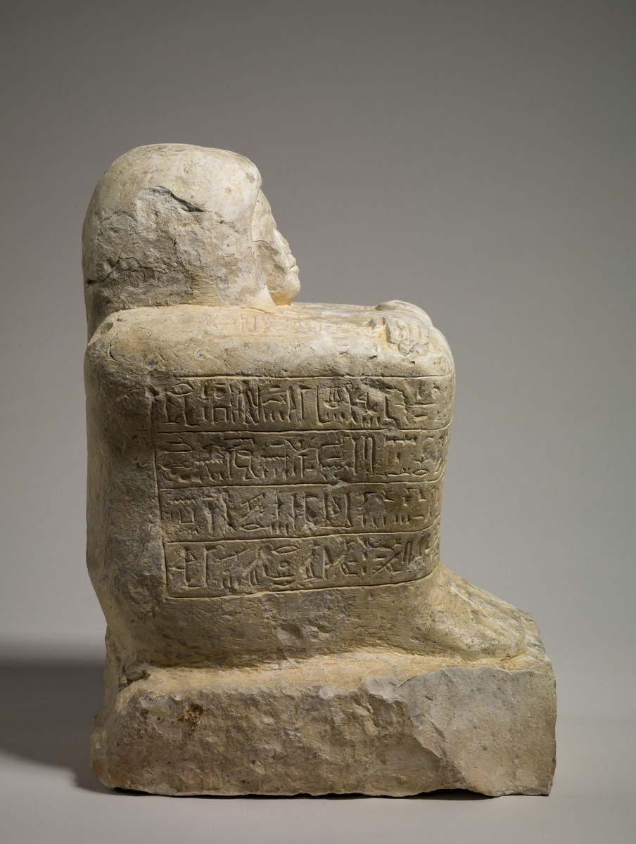 Egyptian, Block statue of the scribe Amunwahsu