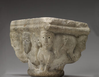Maker unknown (North Italian; possibly Austrian), Capital with human and animal figures, first half of the 12th century