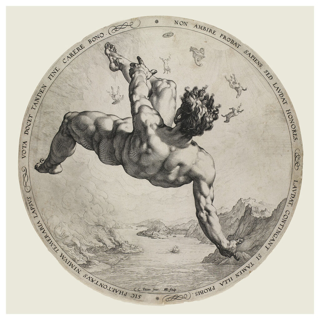 Goltzius, Hendrick; after Cornelis van Haarlem; Fall of Phaeton