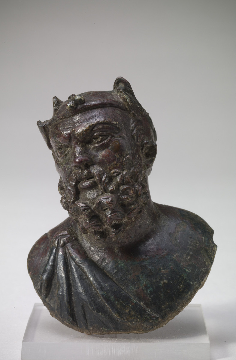 Roman, Decorative mount from a bed with a bust of Silenus