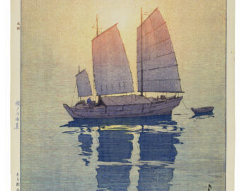 Yoshida Hiroshi, Hansen: Asa [Sailboats: Morning], from the series Seto Naikai Shū