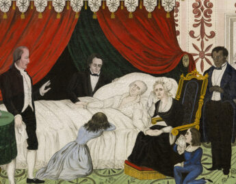 John Meister (American, active 19th century), George Washington on His Deathbed, 1876 (detail)