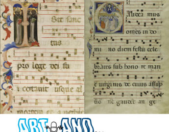Unknown (Italian), illuminated manuscript pages (detail), 13th-14th century