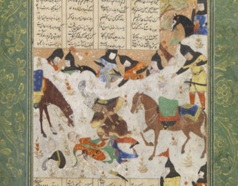 Persian, Rustam and the Dying Suhrab, illustrated folio from a manuscript of the Shahnama (Book of Kings)