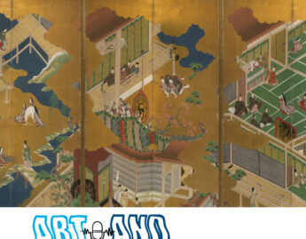 Masamitsu Kano, also known as Eishunsai (Japanese, d. 1765), Six-fold screen with scenes from Tale of Genji (detail)