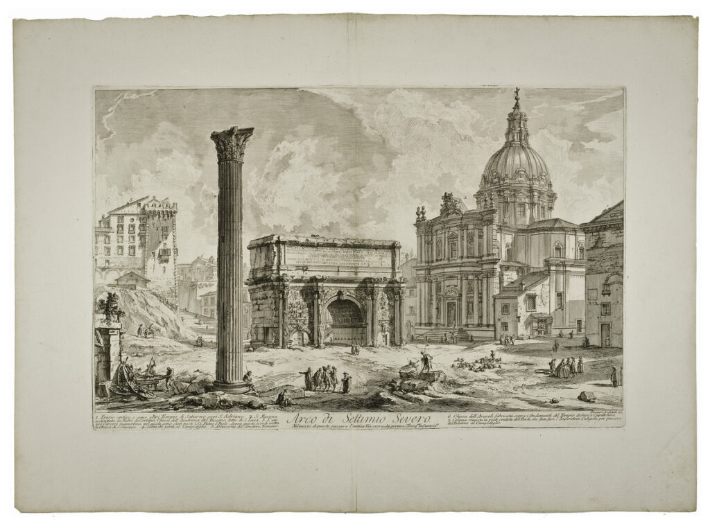 Giovanni Battista Piranesi (Italian, 1720-1778), Arco di Settimio Severo [The Arch of Septimius Severus] from the series Vedute di Roma [Views of Rome], 1759