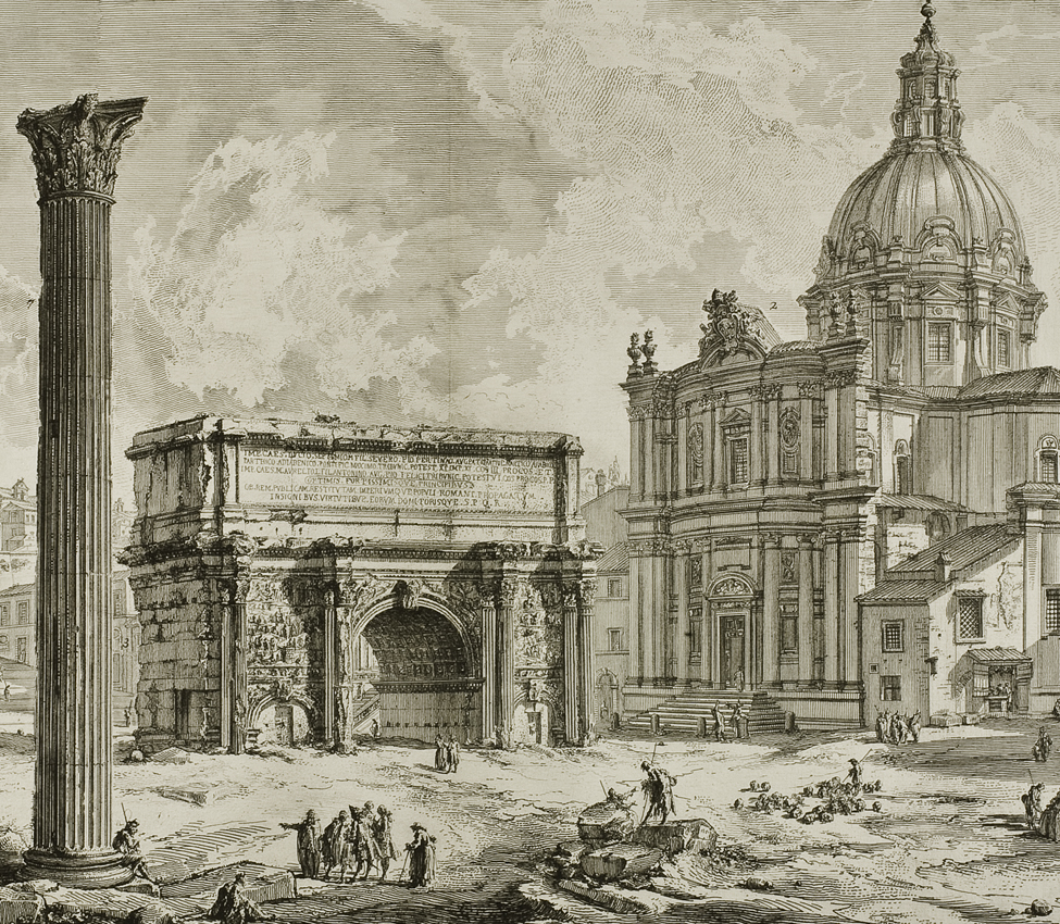 Giovanni Battista Piranesi (Italian, 1720-1778), Arco di Settimio Severo [The Arch of Septimius Severus] from the series Vedute di Roma [Views of Rome], 1759
