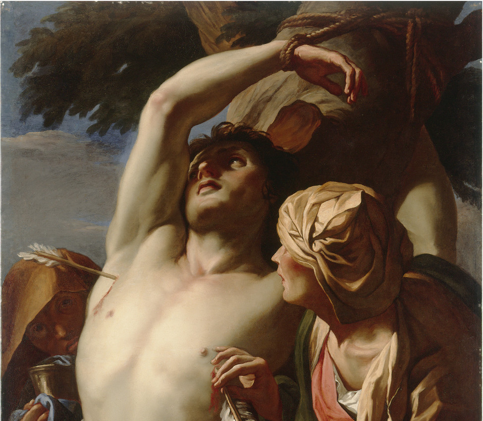 Daniel Seiter (Austrian, 1649-1705), Saint Sebastian Tended by Saint Irene (detail), ca. 1680
