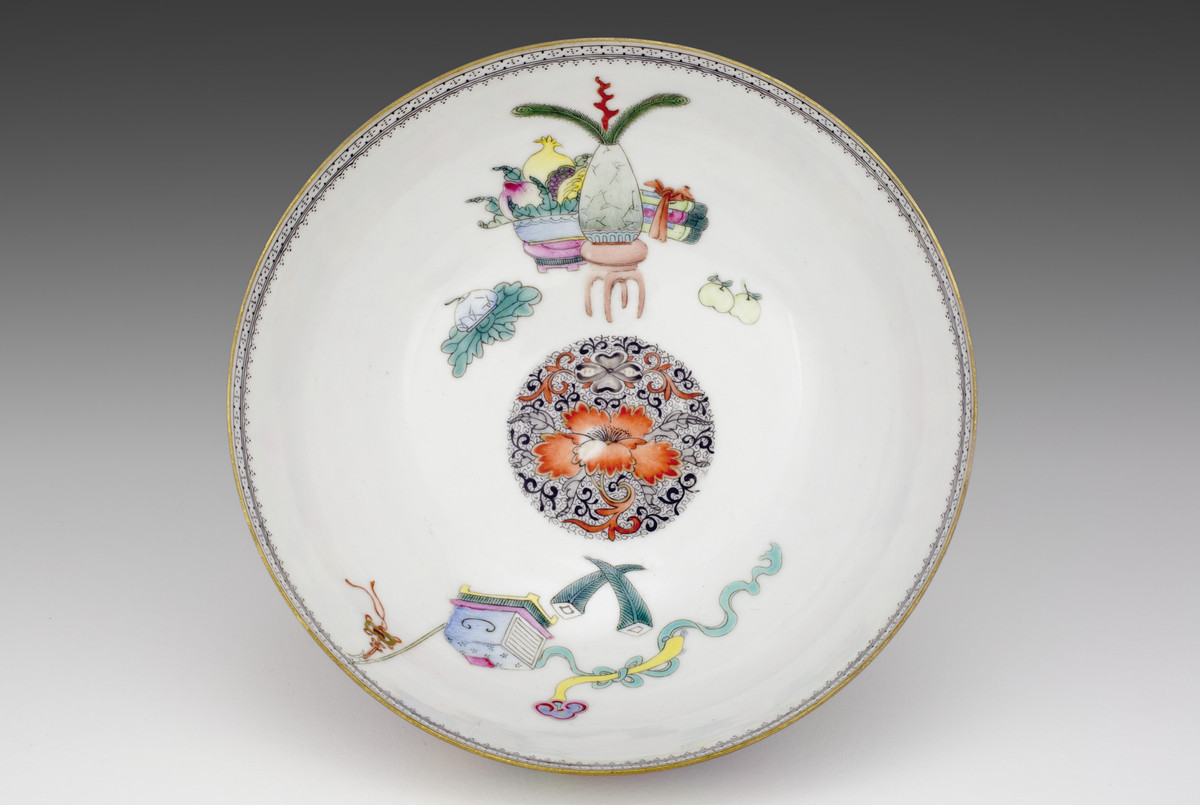 Chinese, one of a pair of eggshell porcelain bowls