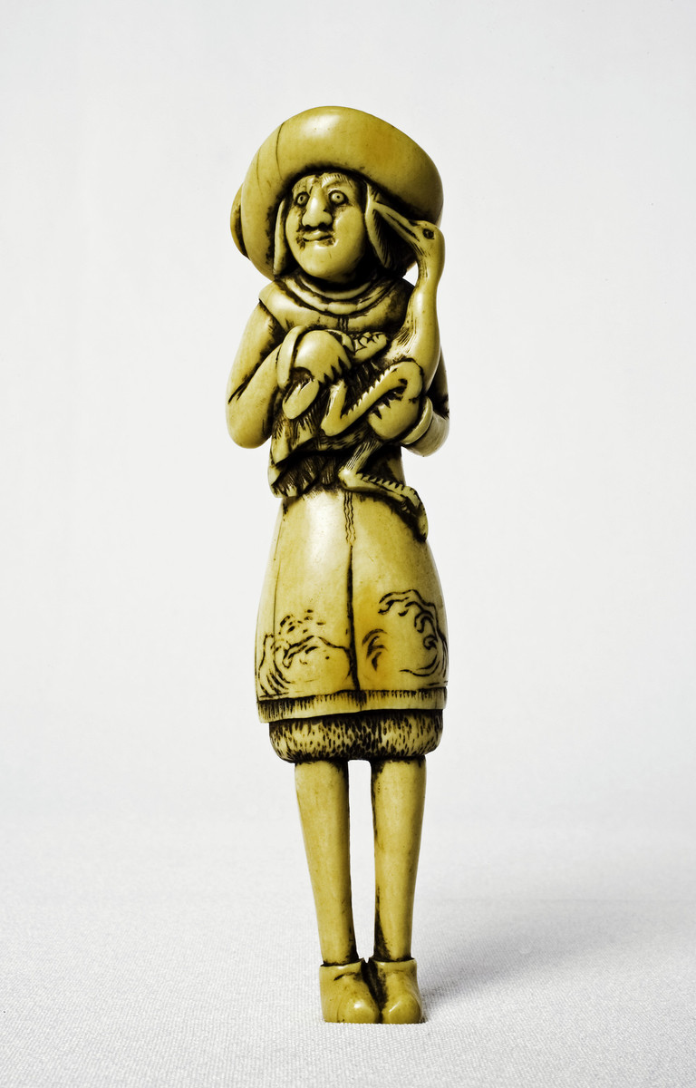 Japanese, Dutchman holding a bird
