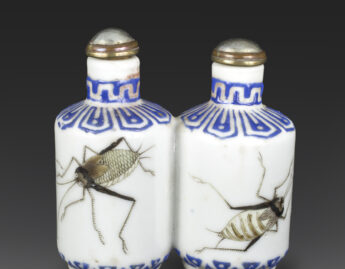 Chinese, Double snuff bottle with crickets