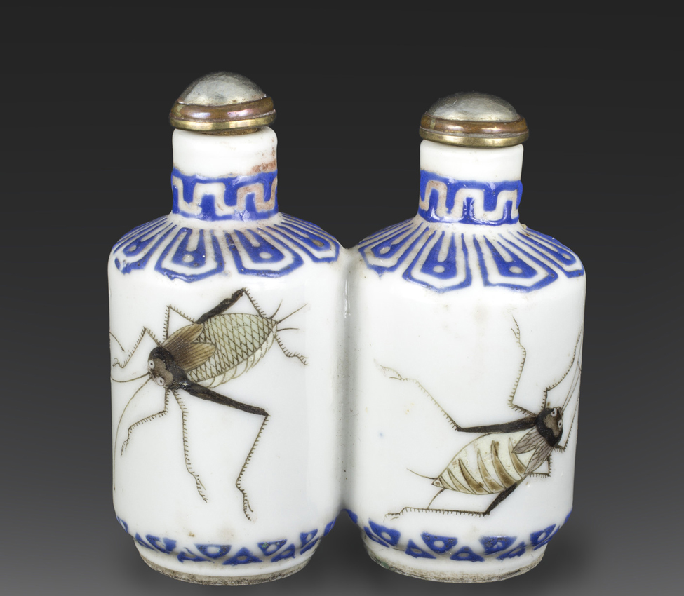 Maker Unknown (Chinese), Double snuff bottle with crickets, late 19th century